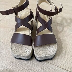 Loewe Brown Espadrille Platform sandals size 37